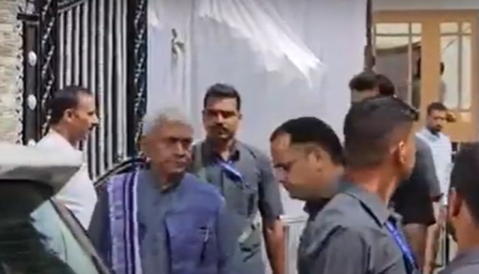 LG along with other officials visit Humayun Bhat's residence to offer condolence