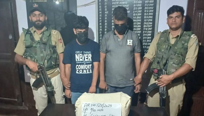 Police arrest two drug peddlers along with 22 bottles of banned Codiene Syrups
