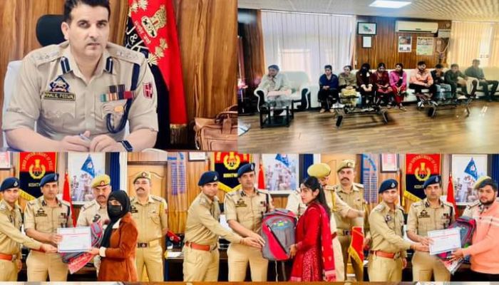 SSP Kishtwar Honors Meritorious Students of Police Martyrs with School Supplies Bags/study materials and Appreciation Certificates